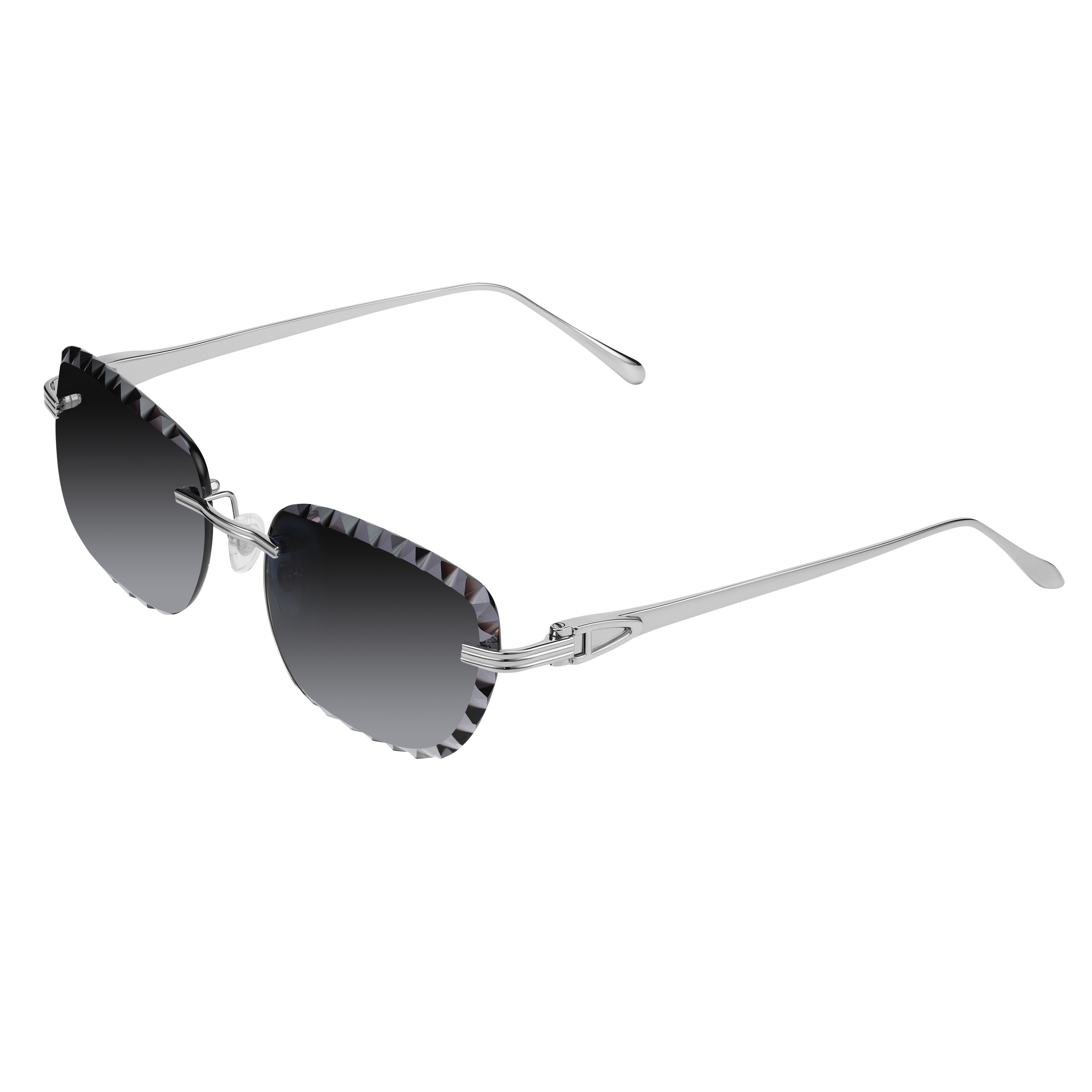 Women's Eyewear Premium Diamond Cut Silver Black