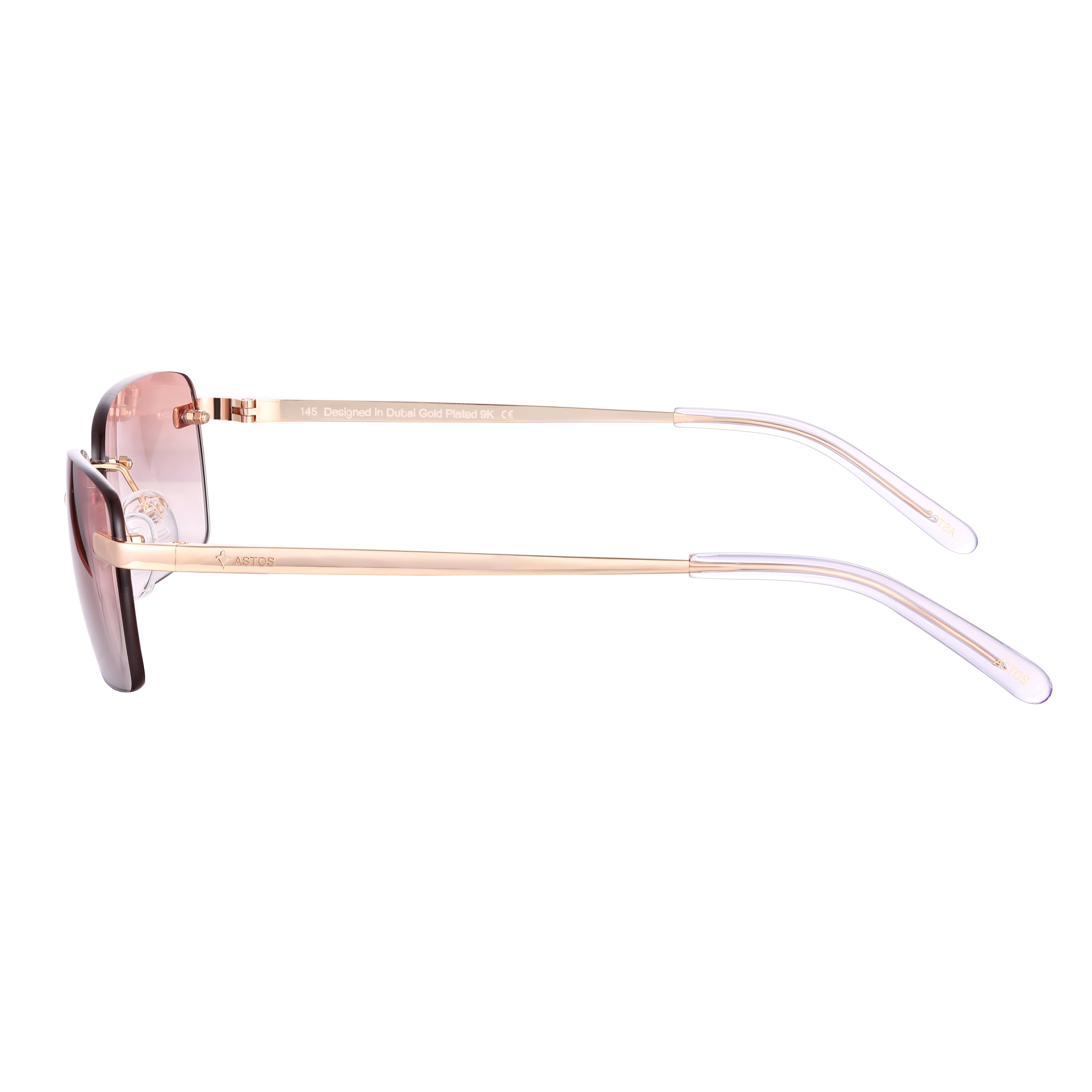 Men's Eyewear Brown gradient  | 9K Gold plated