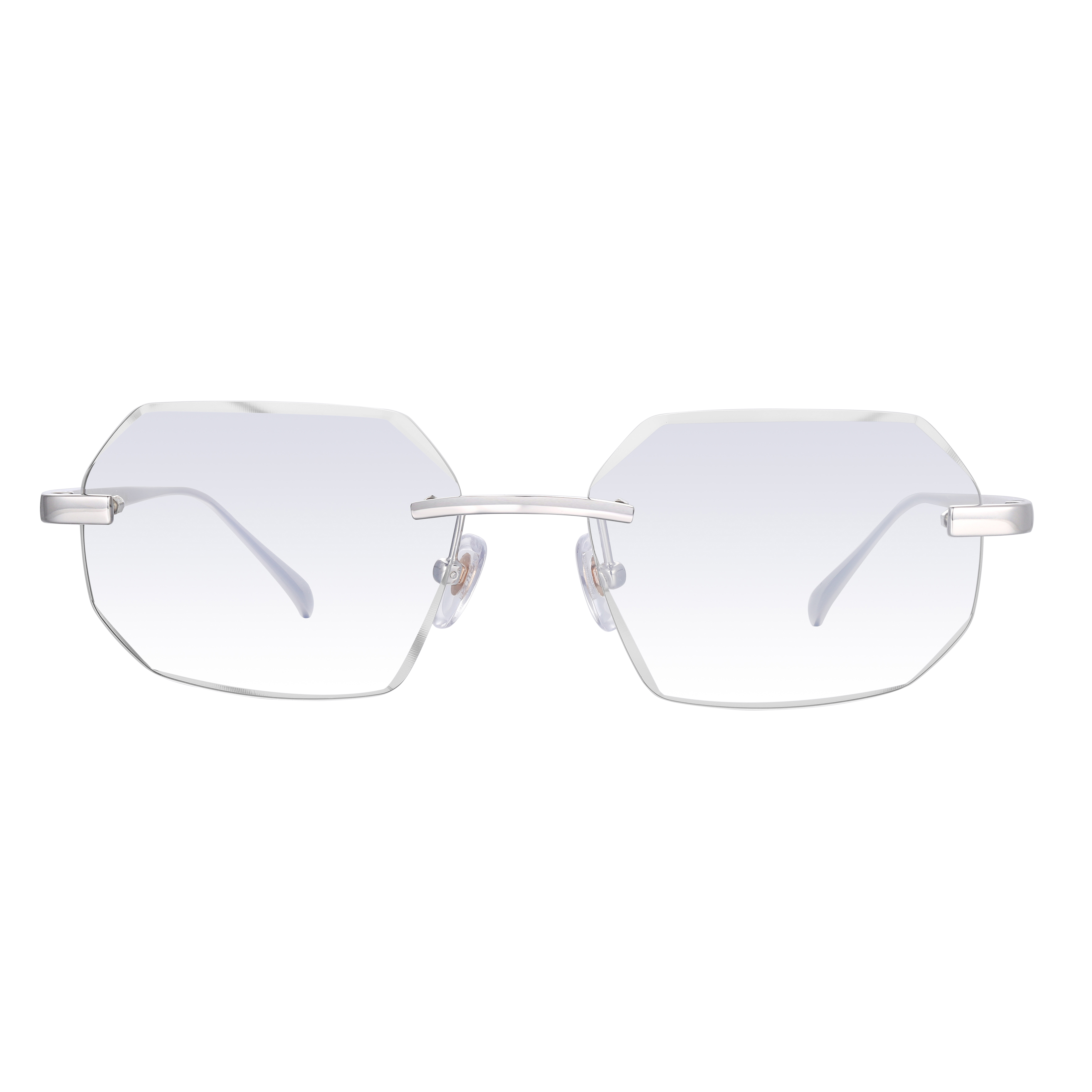 Men's Eyewear Silver Diamond Cut Transparent