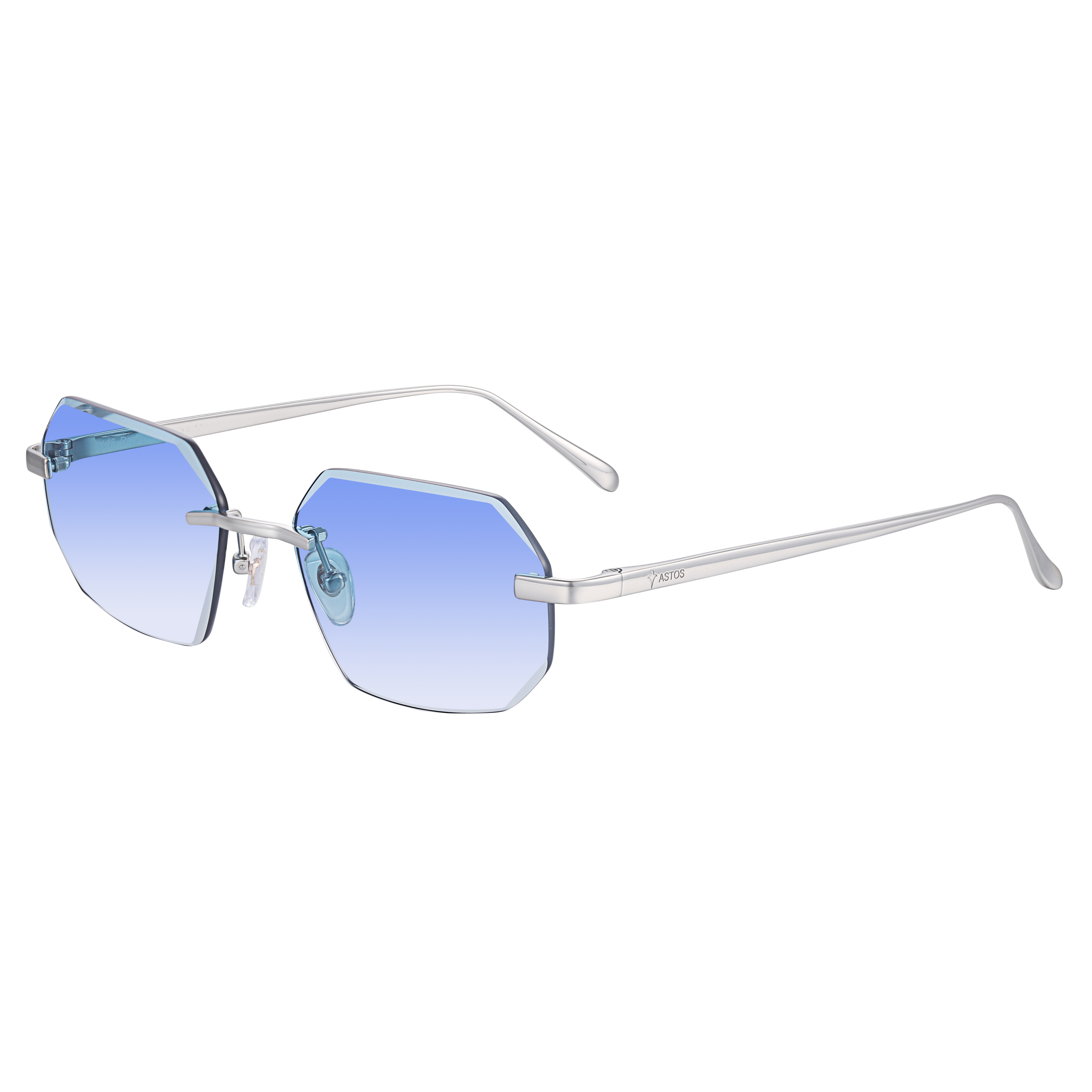 Women's Eyewear Silver Diamond Cut Sky Blue